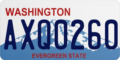 WA license plate AXQ0260