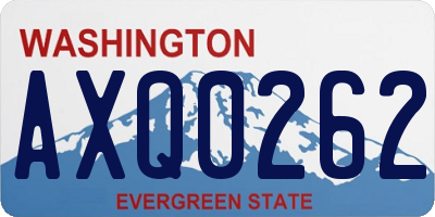 WA license plate AXQ0262