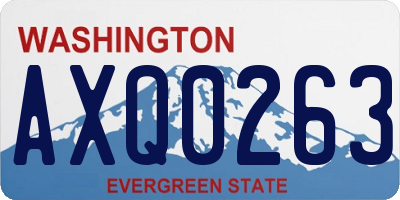 WA license plate AXQ0263
