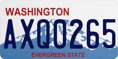 WA license plate AXQ0265