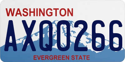 WA license plate AXQ0266