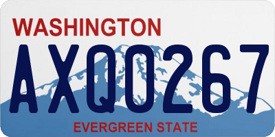 WA license plate AXQ0267