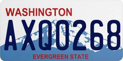 WA license plate AXQ0268