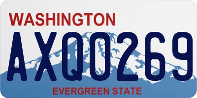 WA license plate AXQ0269