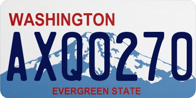 WA license plate AXQ0270