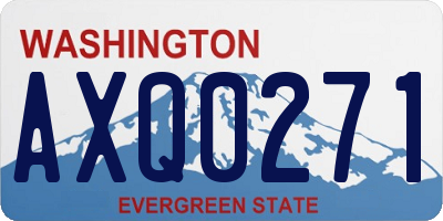 WA license plate AXQ0271