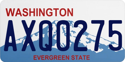 WA license plate AXQ0275