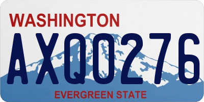 WA license plate AXQ0276