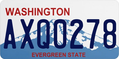 WA license plate AXQ0278