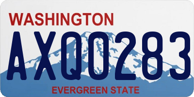 WA license plate AXQ0283