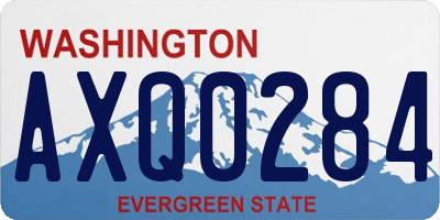 WA license plate AXQ0284