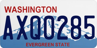 WA license plate AXQ0285