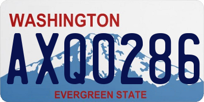WA license plate AXQ0286