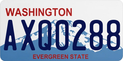 WA license plate AXQ0288