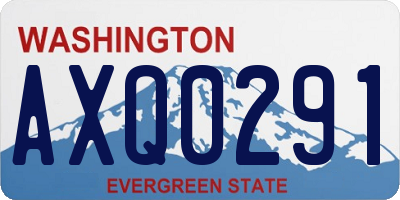 WA license plate AXQ0291