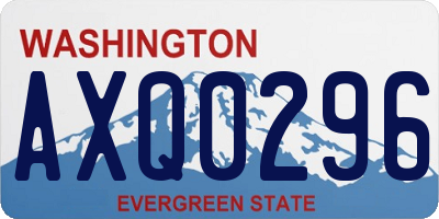 WA license plate AXQ0296