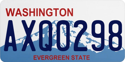 WA license plate AXQ0298