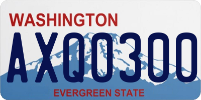 WA license plate AXQ0300