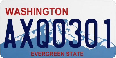 WA license plate AXQ0301