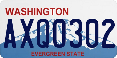 WA license plate AXQ0302