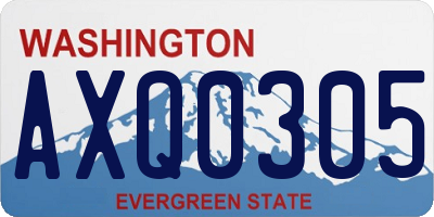 WA license plate AXQ0305