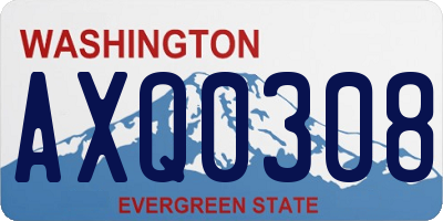 WA license plate AXQ0308