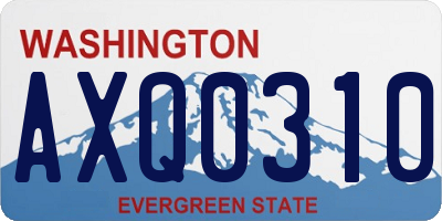 WA license plate AXQ0310