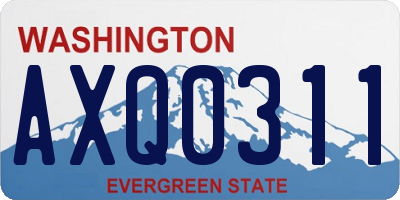 WA license plate AXQ0311