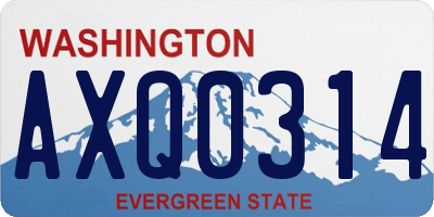 WA license plate AXQ0314