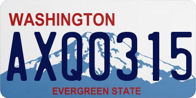 WA license plate AXQ0315