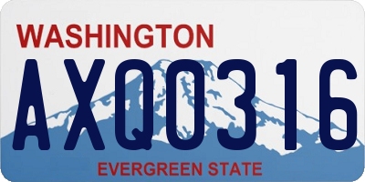 WA license plate AXQ0316