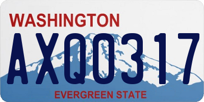 WA license plate AXQ0317