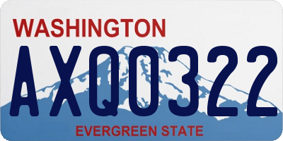 WA license plate AXQ0322