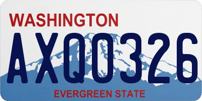 WA license plate AXQ0326
