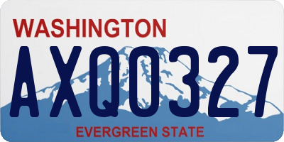 WA license plate AXQ0327