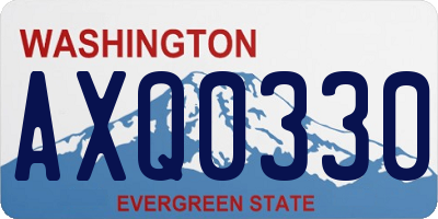 WA license plate AXQ0330