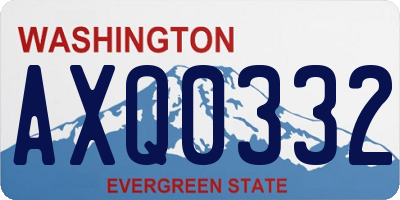 WA license plate AXQ0332