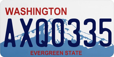 WA license plate AXQ0335