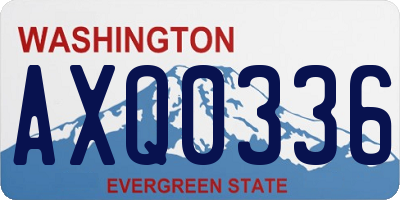 WA license plate AXQ0336