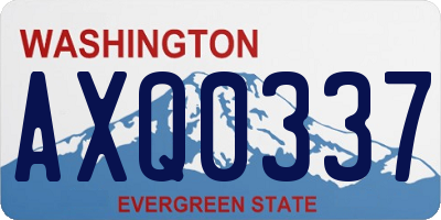 WA license plate AXQ0337