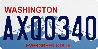 WA license plate AXQ0340