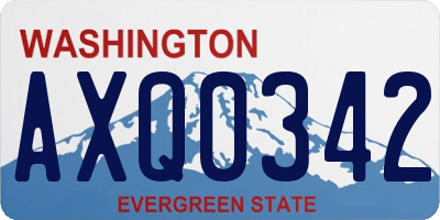 WA license plate AXQ0342