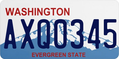 WA license plate AXQ0345