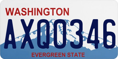 WA license plate AXQ0346