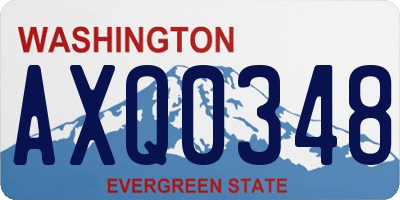 WA license plate AXQ0348