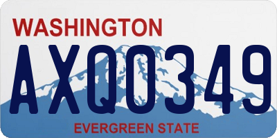 WA license plate AXQ0349