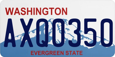 WA license plate AXQ0350