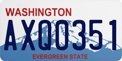 WA license plate AXQ0351