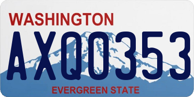 WA license plate AXQ0353