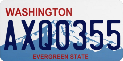 WA license plate AXQ0355